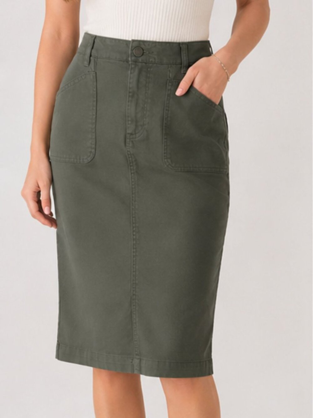 Caslon Utility Pencil Skirt Olive Green Size 12 NWT | Nordstrom Rack